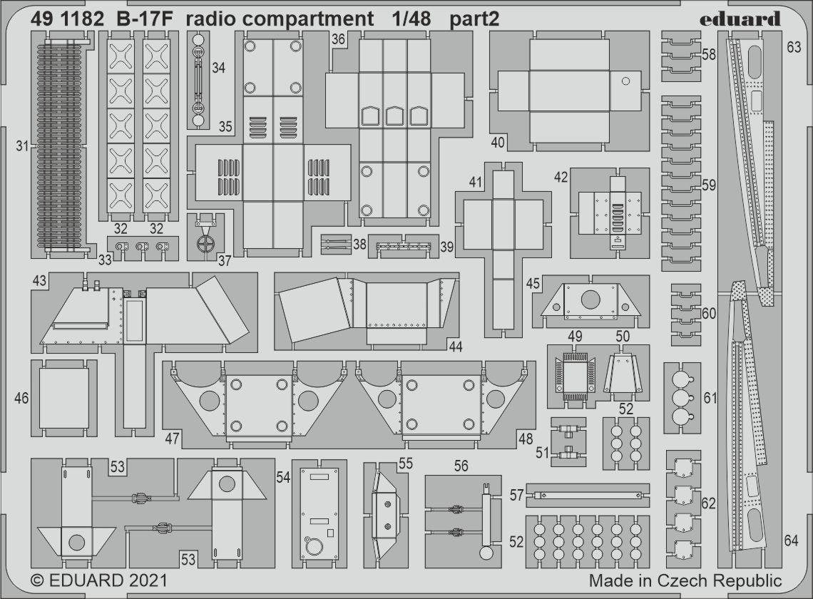 Eduard 491182 Compartiment radio B-17F HKM 1/48