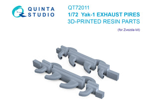 Quinta Studio QT72011 Yak-1 Tuyaux d&amp;#39;échappement (Zvezda) 1/72
