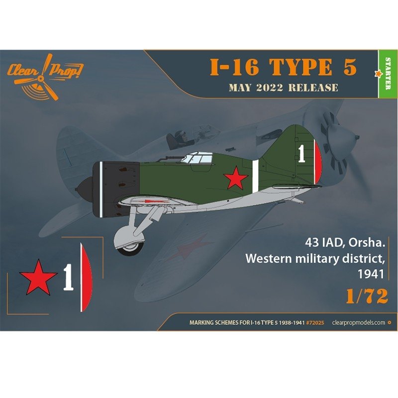 Clear Prop! CP72025 I-16 Type 5 (1938-1941) KIT DE DÉMARRAGE 1/72 – immagine 3