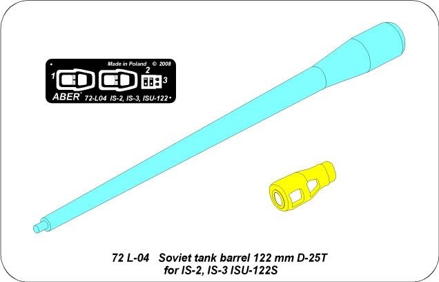 Canon Aber 72L-04 de 122 mm D-25T pour chars soviétiques IS-2, IS-3, ISU-122S / Canon de char soviétique de 122 mm D-25T pour IS-2, IS-3, ISU-122S à l&amp;#39;échelle 1/72 – Bild 4
