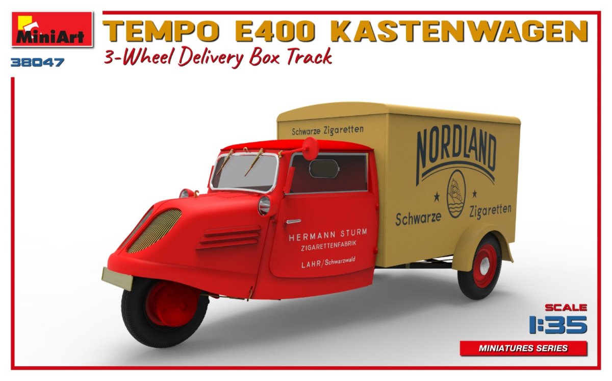 MiniArt 38047 TEMPO E400 KASTENWAGEN CAMION DE LIVRAISON À 3 ROUES SUR VOIE 1/35  – image 4