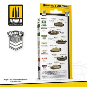 Munitions de Mig Jimenez 7186 SET : STUG III MID &amp;amp; LATE COLORS 44-45 6x17ml