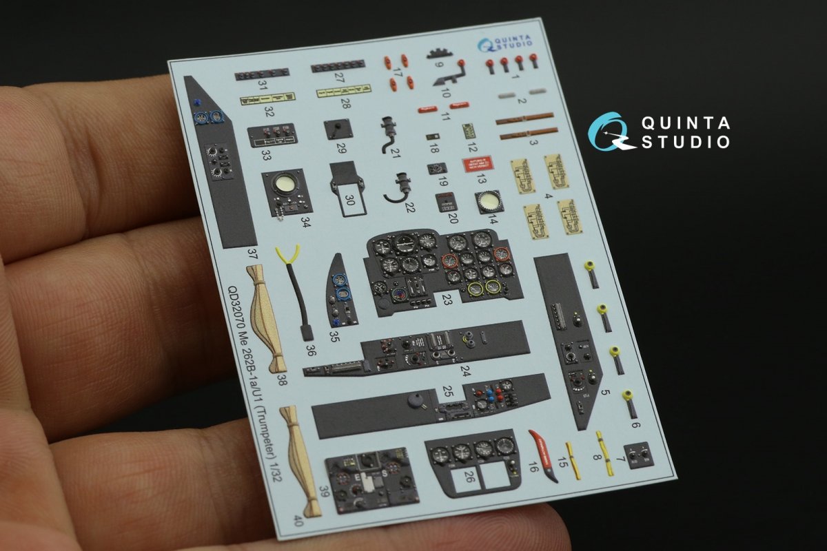 Intérieur imprimé en 3D et coloré sur papier décalcomanie Quinta Studio QD32070 Me 262B1a/U-1 (Trumpeter) 1/32 – image 10