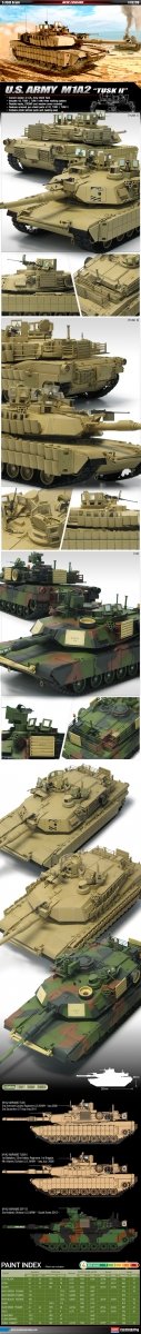 Maquette Academy 13298 US Army M1A2 TUSK II au 1/35 – immagine 2