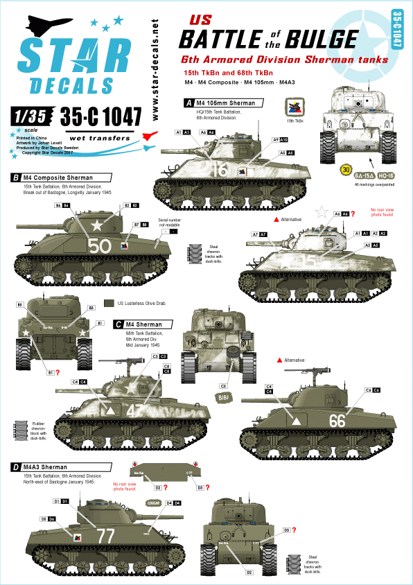 Star Decals 35-C1047 Bataille des Ardennes - BoB 1/35