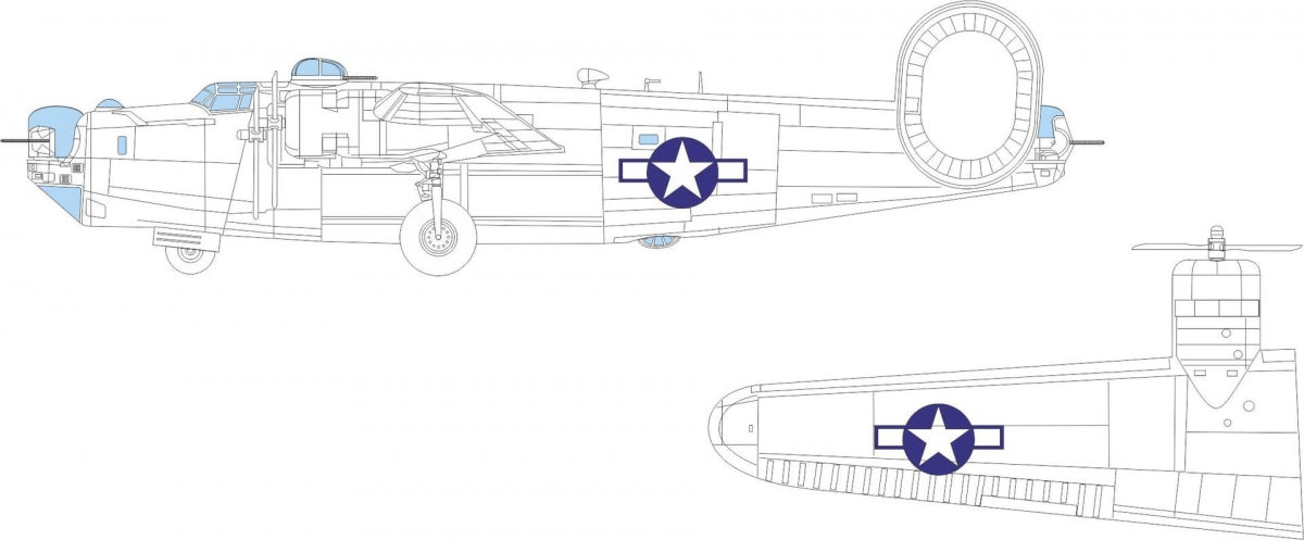 Eduard EX1043 B-24J Insigne national américain HOBBY BOSS 1/48
