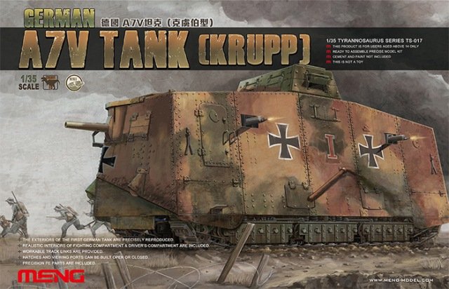Maquette Meng TS-017 CHAR ALLEMAND A7V (KRUPP) (1/35)
