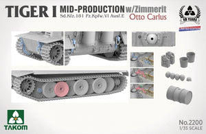 Takom 2200 Tiger I Mid Production avec zimmerit Sd.Kfz. 181 Pz.Kpfw. VI Ausf. E Otto Carius 1/35 – image 4