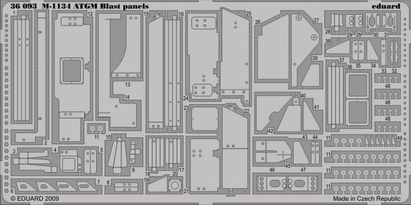 Panneaux de protection antimissile M-1134 Eduard 36093, échelle 1/35, Trumpeter 