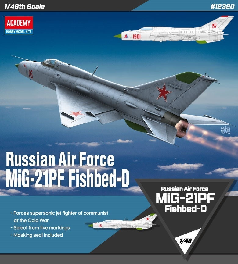 Maquette Academy 12320 MiG-21PF Fishbed-D de l'armée de l'air russe au 1/48 