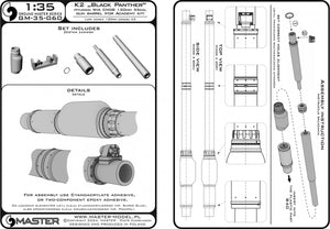 Master GM-35-060 K2 Black Panther - lufa działa Hyundai WIA CN08 120mm 55cal (do modelu Academy) 1/35 – zdjęcie 28