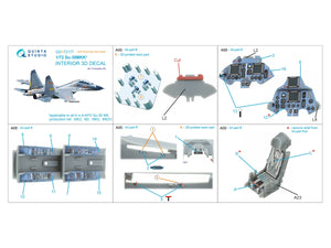 Intérieur imprimé en 3D et coloré sur papier décalcomanie (Trumpeter) pour Su-30MKK de Quinta Studio QD+72177 (avec pièce en résine imprimée en 3D) à l&amp;#39;échelle 1/72 – imagen 2