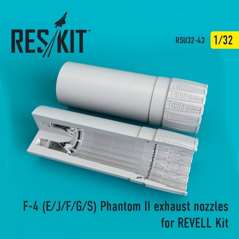 RESKIT RSU32-0043 Embouts d'échappement pour F-4 (E/J/F/G/S) Phantom II pour maquette REVELL au 1/32