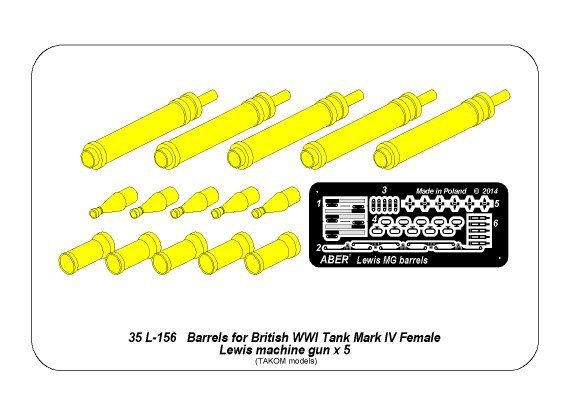 Canons Aber 35L-156 pour char britannique Mark IV de la Première Guerre mondiale – Femelle (1/35) – imagen 11
