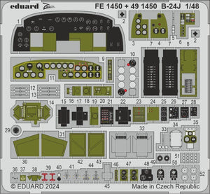 Eduard 491450 B-24J cockpit et moteurs HOBBY BOSS 1/48