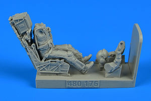 Aerobonus 480176 Figurine de pilote de chasse/d&amp;#39;attaque de l&amp;#39;US Navy avec siège éjectable pour F/A-18E/F au 1/48 Hasegawa/Revell