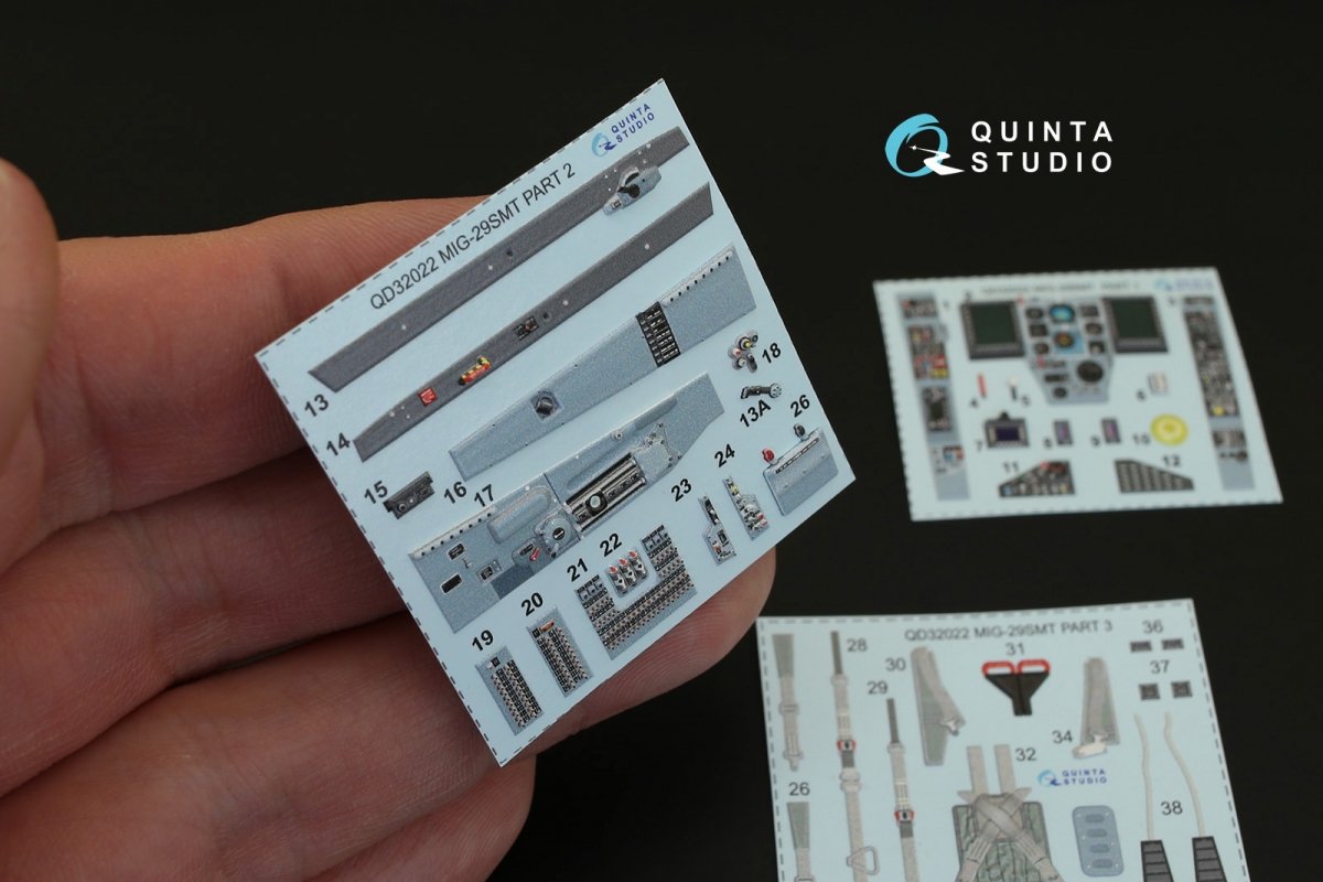 Intérieur imprimé en 3D et coloré sur papier décalcomanie Quinta Studio QD32022 MiG-29SMT (pour maquette Trumpeter) 1/32 – image 5