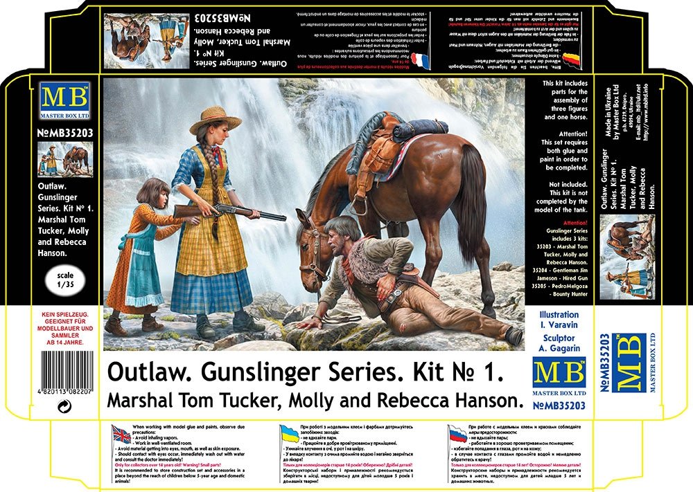 Master Box 35203 Outlaw. Gunslinger n° 1 : Marshal Tom Tucker, Molly et Rebecca Hanson 1/35 – immagine 2