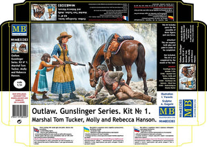 Master Box 35203 Outlaw. Gunslinger n° 1 : Marshal Tom Tucker, Molly et Rebecca Hanson 1/35 – immagine 2