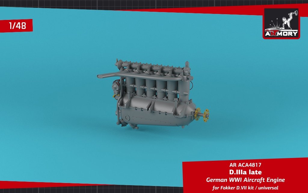 Armory Models ACA4817 Moteur d&amp;#39;avion allemand de la Première Guerre mondiale mod. D.IIIa 1/48 – image 3