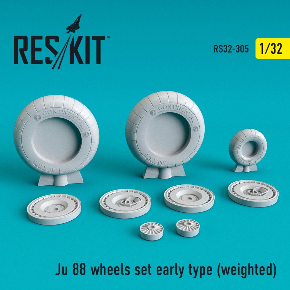 RESKIT RS32-0305 JU-88 JEU DE ROUES TYPE ANCIEN (LESTÉ) 1/32