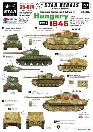 Star Decals 35-874 Chars allemands en Hongrie 1945 2 1/35