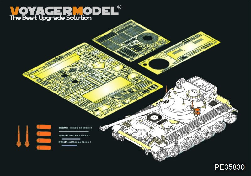 Maquette Voyager PE35830, lance-fumigènes de base pour char léger français moderne AMX-13, embase d&amp;#39;antenne incluse (pour TAMIYA 35349), échelle 1/35
