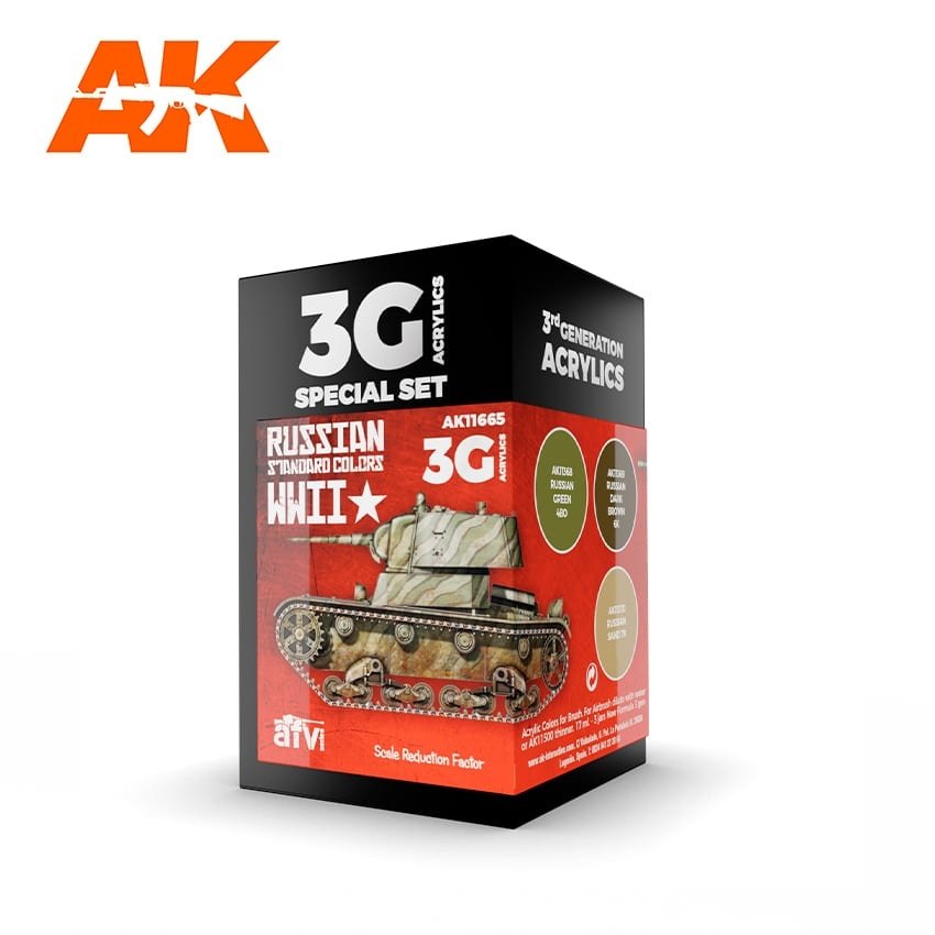 AK Interactive AK11665 3G Couleurs standard russes de la Seconde Guerre mondiale 3 x 17 ml