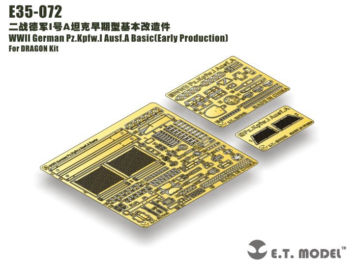 ET Model E35-072 WWII German Pz.Kpfw.I Ausf.A Basic (Early Production) (Pour DRAGON 6289) (1/35)