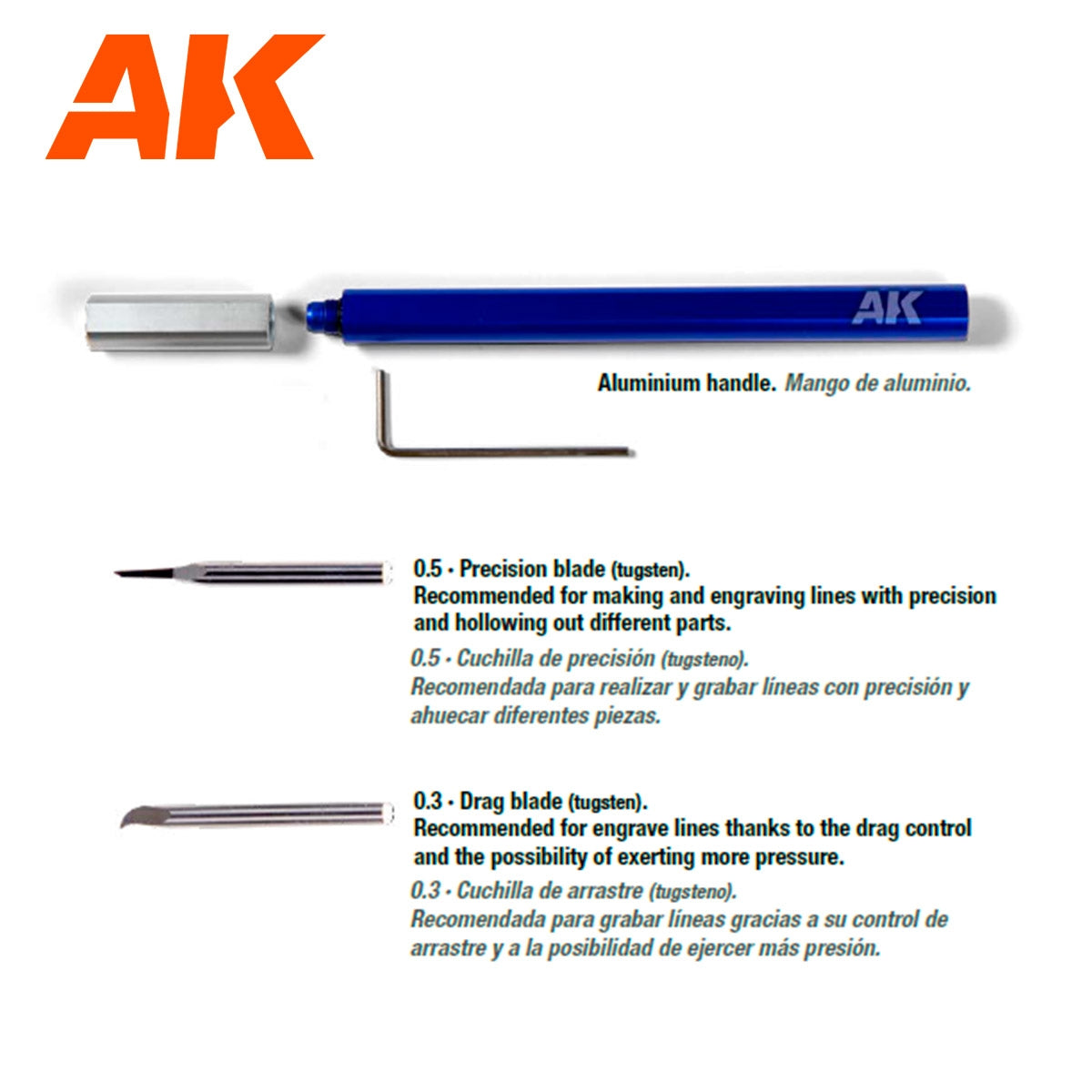 AK Interactive AK9321 GRAVEUR EN ACIER TUNGSTÈNE – image 3