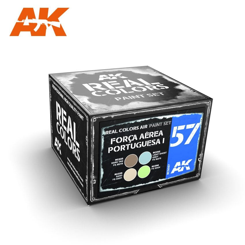 AK Interactive RCS057 FORÇA AÉREA PORTUGUESA I &amp;#39;WRAP-AROUND 1990S&amp;#39; (A-7 CORSAIR, FIAT G.91, AVIOCAR, FTB) 4x10ml