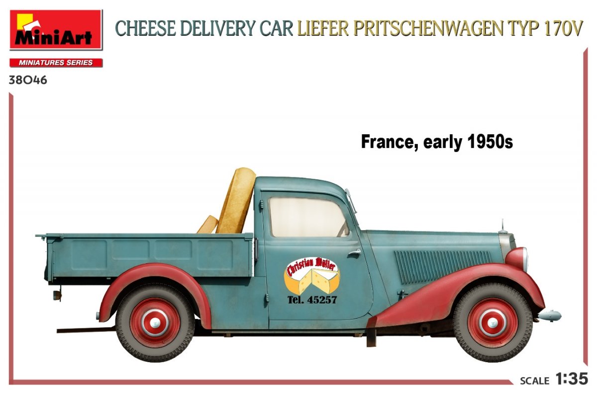 MiniArt 38046 VOITURE DE LIVRAISON DE FROMAGE LIEFER PRITSCHENWAGEN TYP 170V 1/35 – image 4