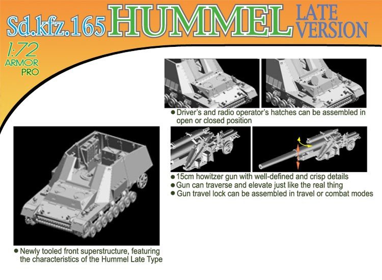 Dragon 7301 Sd.Kfz.165 HUMMEL Version tardive (1/72) – image 4
