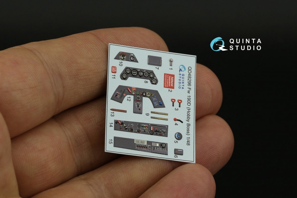 Intérieur imprimé en 3D et coloré sur papier décalcomanie Quinta Studio QD48296 FW 190D-9 (HobbyBoss) 1/48 – image 5