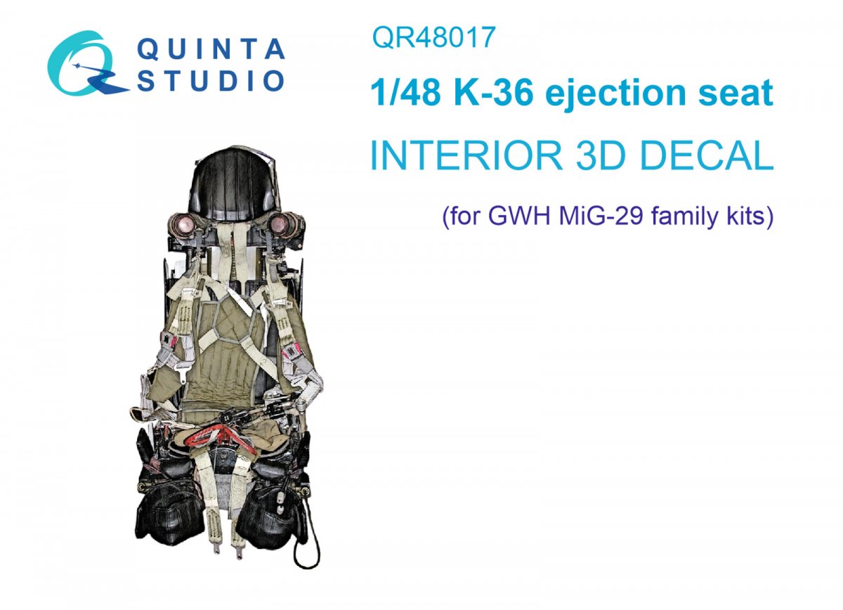 Siège éjectable Quinta Studio QR48017 K-36 pour la famille MiG-29 ( GWH ) 1/48