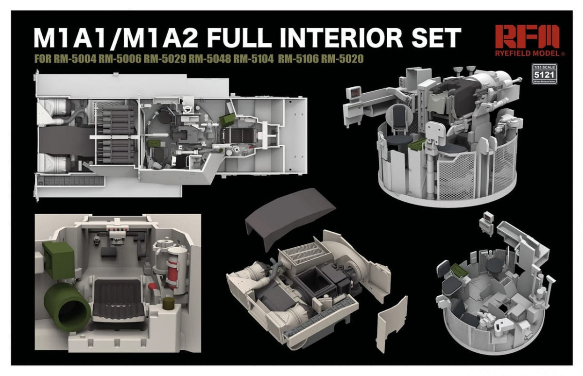Rye Field Model 5121 M1A1 / M1A2 Abrams Ensemble intérieur complet 1/35 – immagine 2