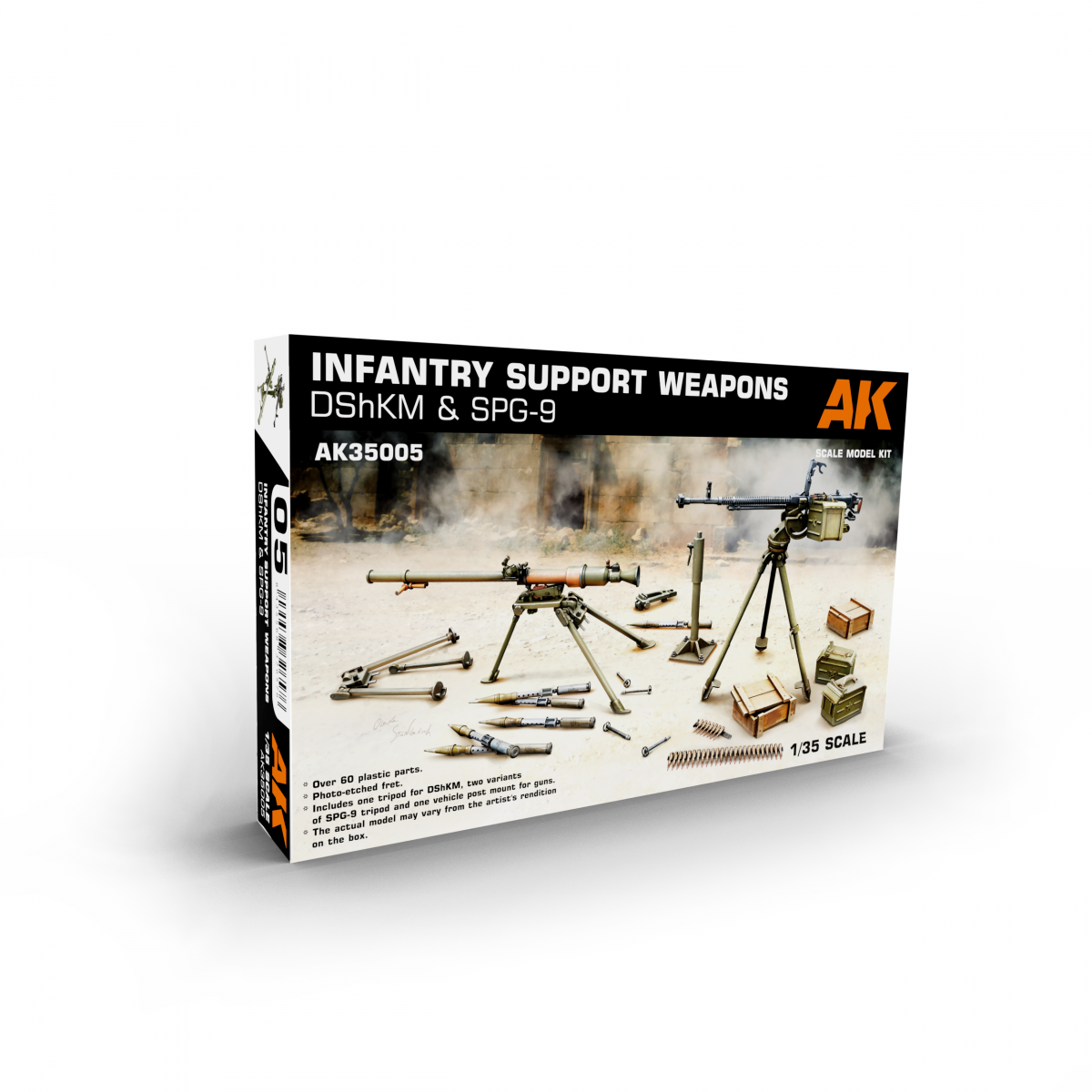 AK Interactive AK35005 Armes de soutien d'infanterie DSHKM et SPG-9 1/35