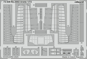Eduard 73839 Re.2002 Ariete ensemble de détails Italeri 1/72