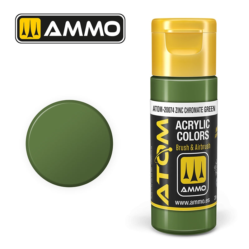 AMMO de Mig Jimenez 20074 ATOM COLOR Zinc Chromate Green 20ml