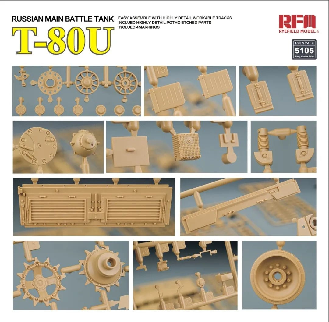 Maquette Rye Field 5105 Char de combat principal russe T-80U 1/35 – image 9