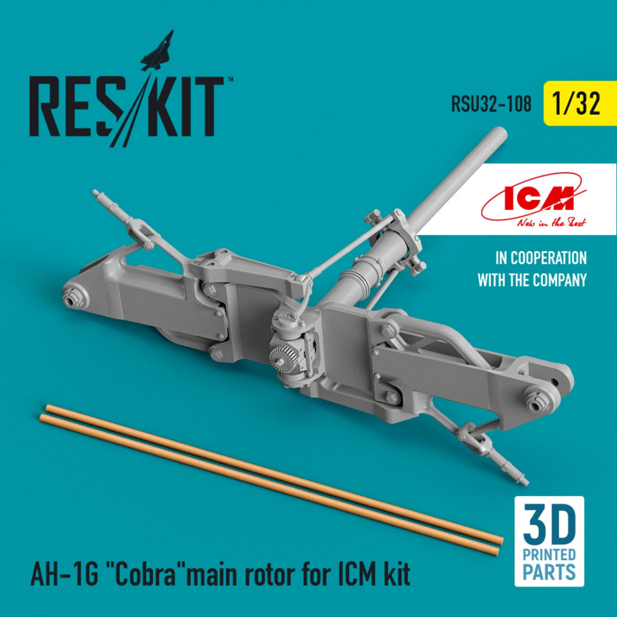 RESKIT RSU32-0108 AH-1G « COBRA » ROTOR PRINCIPAL POUR KIT ICM (IMPRIMÉ EN 3D) 1/32