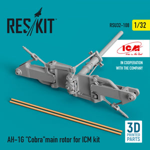 RESKIT RSU32-0108 AH-1G « COBRA » ROTOR PRINCIPAL POUR KIT ICM (IMPRIMÉ EN 3D) 1/32