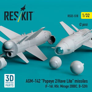 RESKIT RS32-0518 AGM-142 &amp;quot;Popeye 2/Have Lite&amp;quot; missiles (2 pcs) (3D Printed) 1/32 – zdjęcie 2