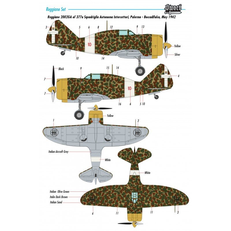 Épée 72110 Reggiane Fighter 6 pièces 1/72 – image 2