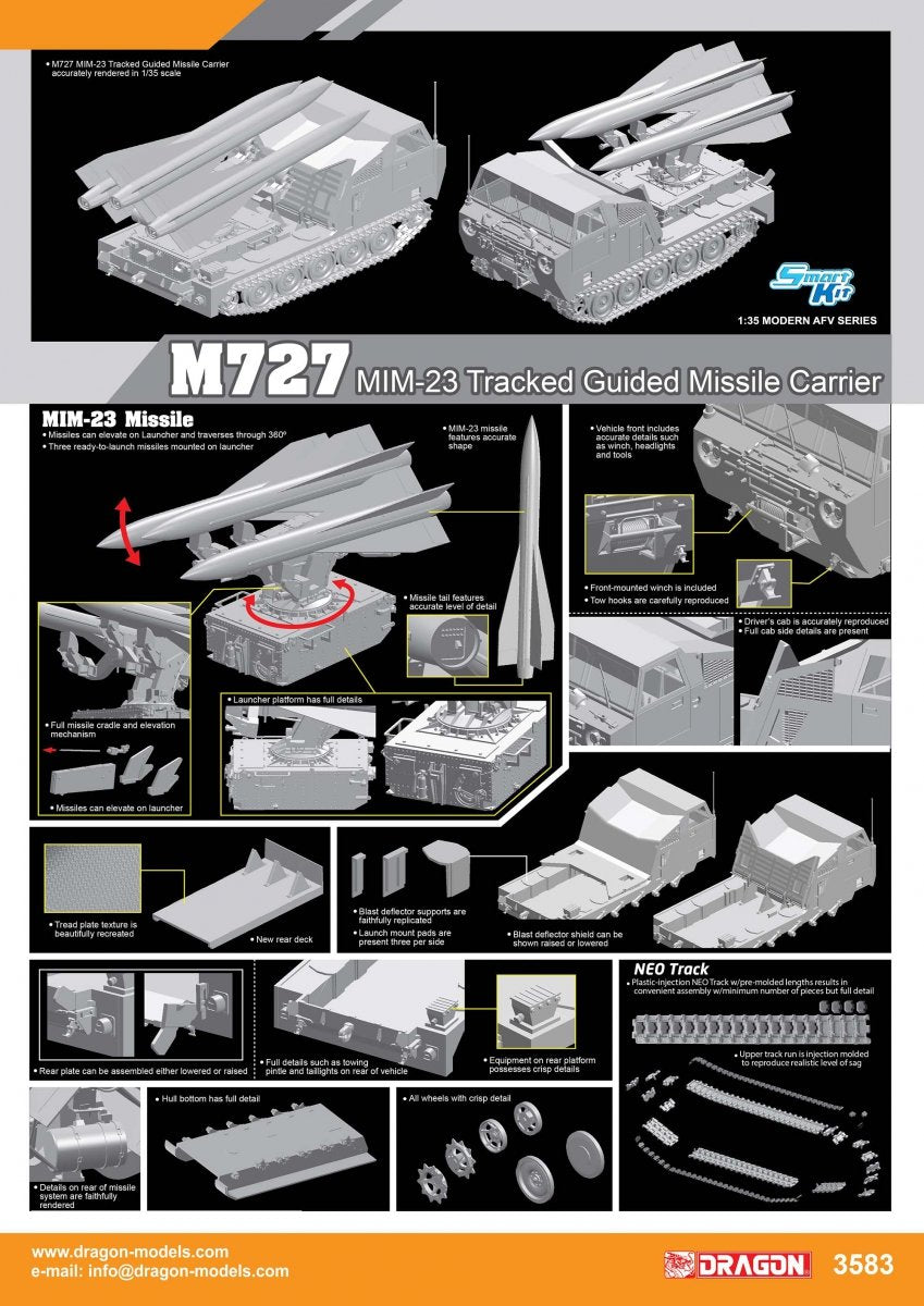 Dragon 3583 M727 MiM-23 Transporteur de missiles guidés chenillé 1/35 – Bild 2
