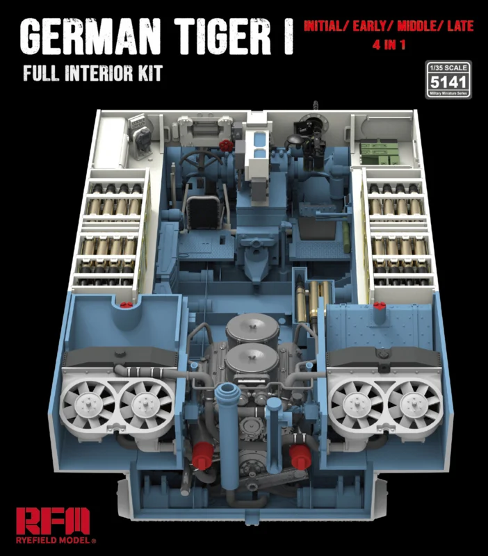 Rye Field Model 5141 Tiger I Full interior kit: Initial/ Early/ Mid/ Late 1/35 – zdjęcie 3