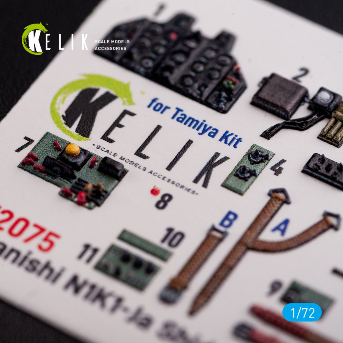 Décalcomanies 3D intérieures KELIK K72075 N1K1-Ja Shiden Type 11 pour maquette Tamiya au 1/72 – image 5