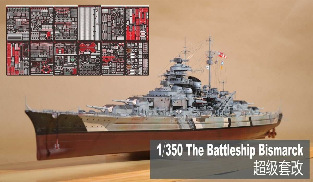 Très bon feu VF350003 Le cuirassé Bismarck pour Tamiya 78013 1/350