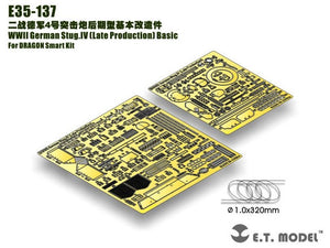ET Model E35-137 WWII German Stug.IV (Fin de production) Basic (Pour DRAGON Smart Kit) (1/35)