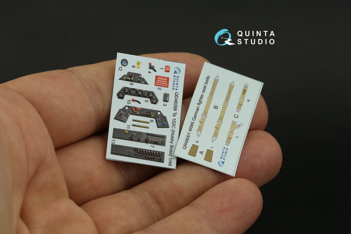 Intérieur imprimé en 3D et coloré sur papier décalcomanie Quinta Studio QD48268 Ta 152C (Hobby Boss) 1/48 – image 5